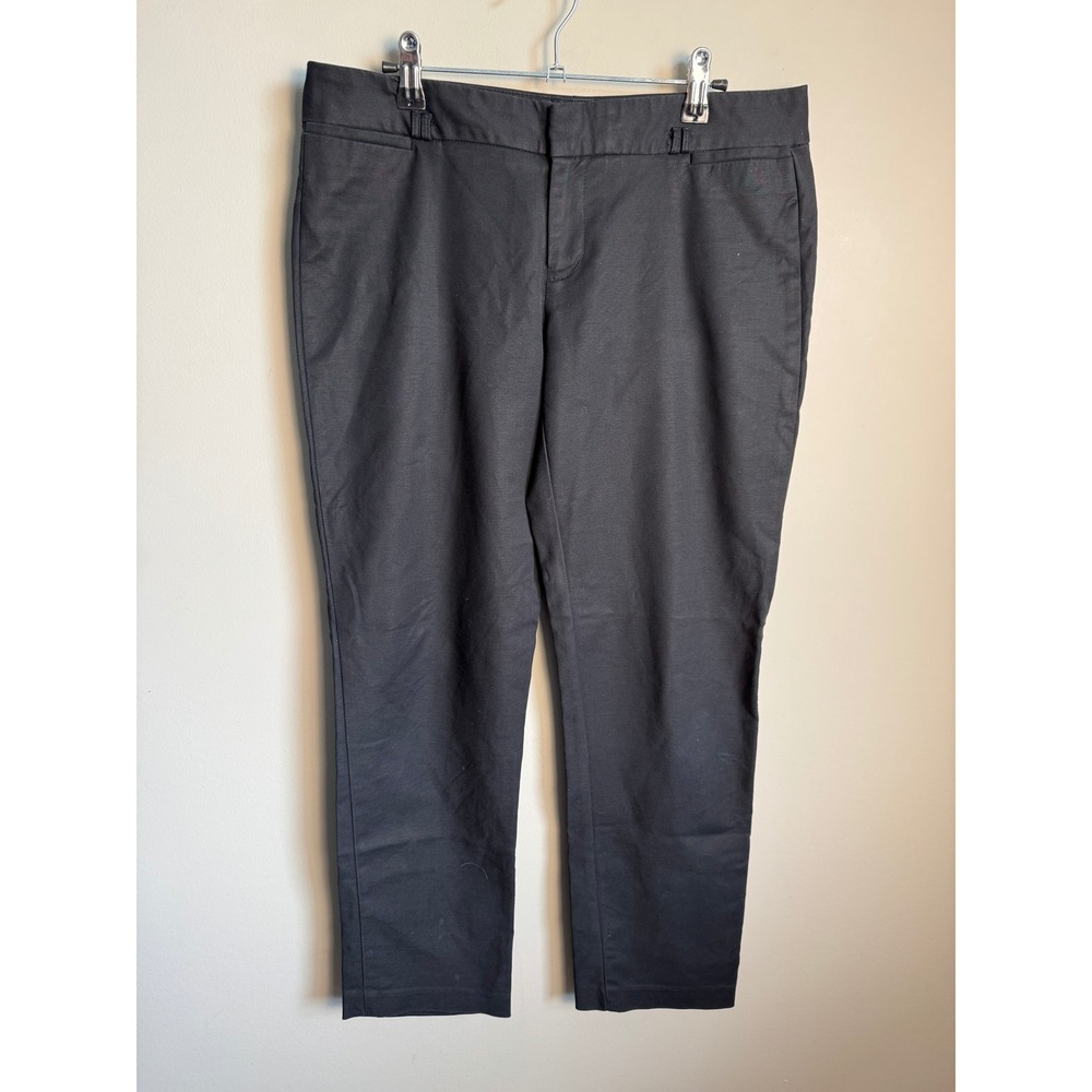 Calvin Klein Womens Black Chino Pants 8 Office Professional Career Stretch